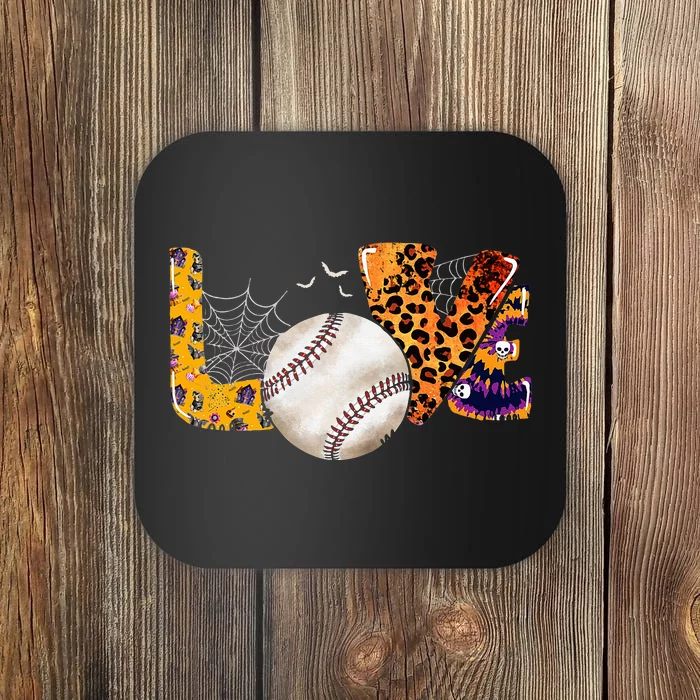 Leopard Halloween Baseball Tie Dye for Baseball Fans Coaster