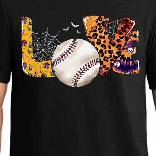 Leopard Halloween Baseball Tie Dye for Baseball Fans Pajama Set