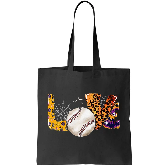 Leopard Halloween Baseball Tie Dye for Baseball Fans Tote Bag