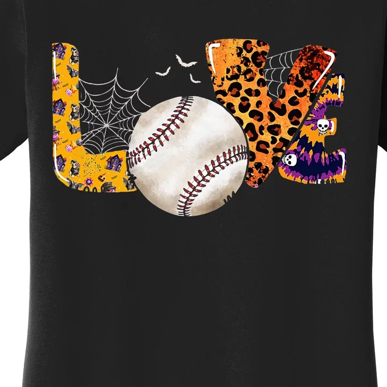 Leopard Halloween Baseball Tie Dye for Baseball Fans Women's T-Shirt