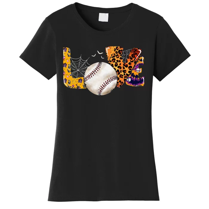 Leopard Halloween Baseball Tie Dye for Baseball Fans Women's T-Shirt