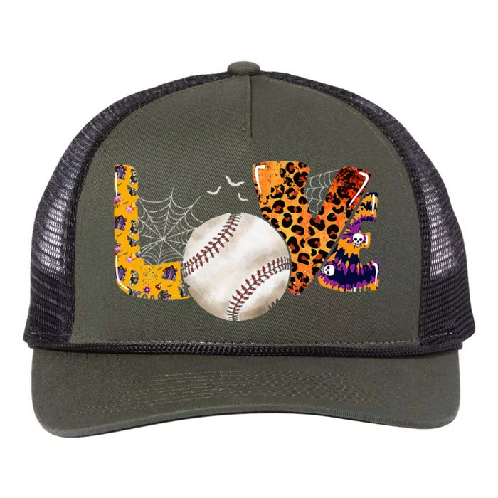 Leopard Halloween Baseball Tie Dye for Baseball Fans Retro Rope Trucker Hat Cap