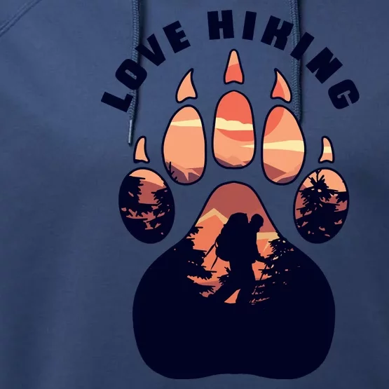 Love Hiking Bear Paw Performance Fleece Hoodie