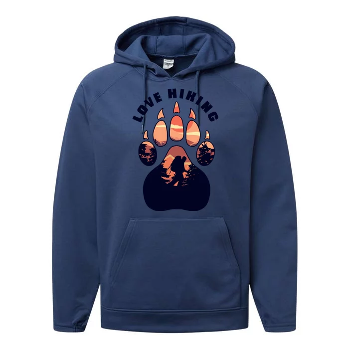 Love Hiking Bear Paw Performance Fleece Hoodie