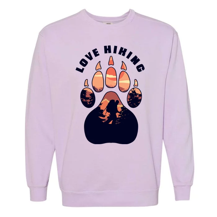 Love Hiking Bear Paw Garment-Dyed Sweatshirt