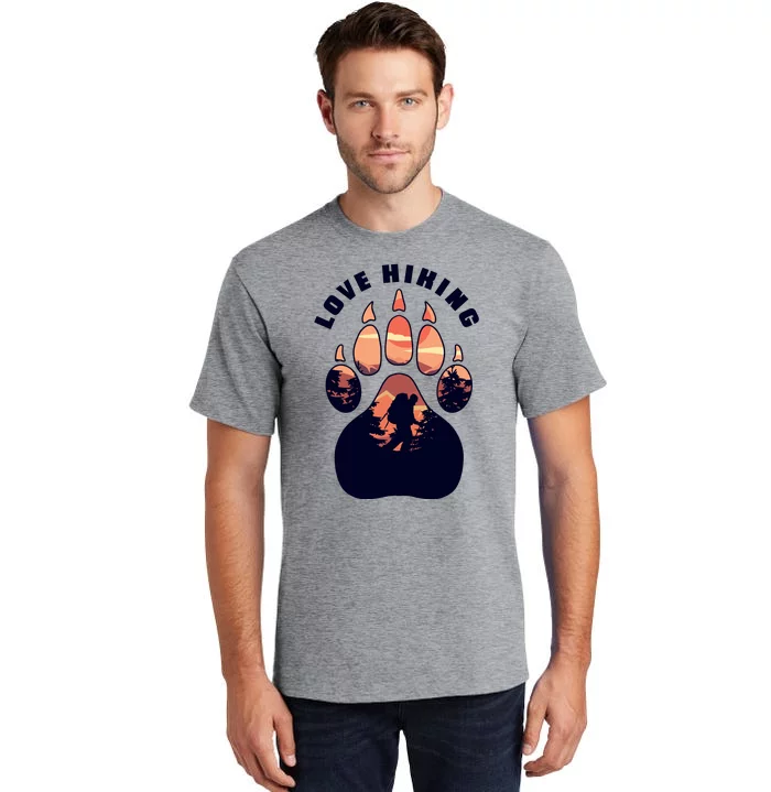 Love Hiking Bear Paw Tall T-Shirt