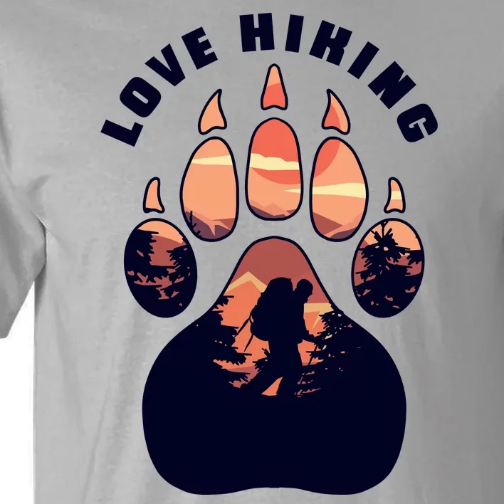 Love Hiking Bear Paw Tall T-Shirt