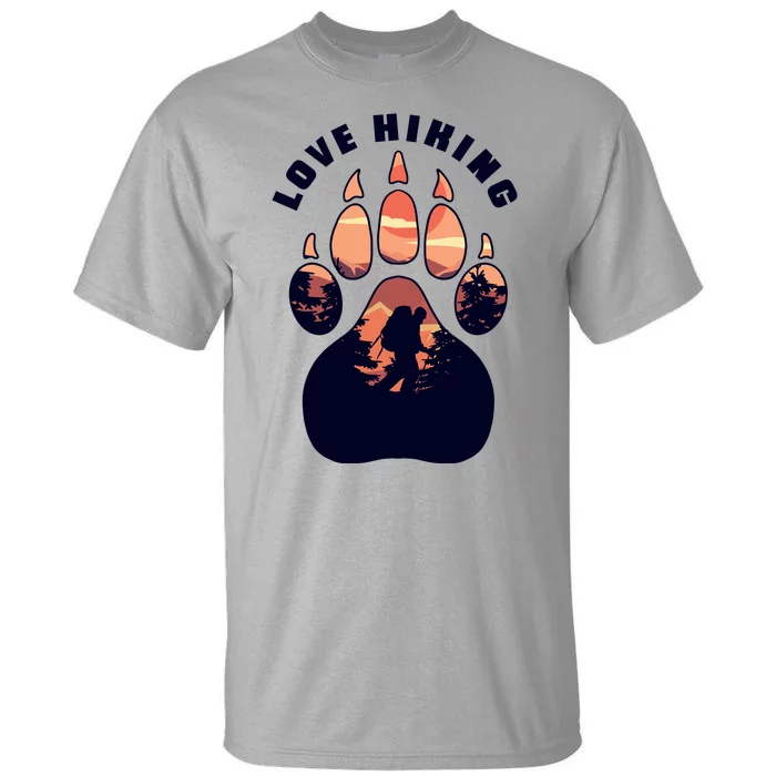 Love Hiking Bear Paw Tall T-Shirt