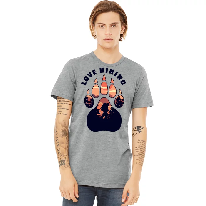 Love Hiking Bear Paw Premium T-Shirt