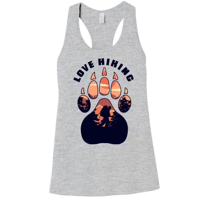 Love Hiking Bear Paw Women's Racerback Tank