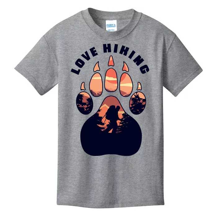 Love Hiking Bear Paw Kids T-Shirt