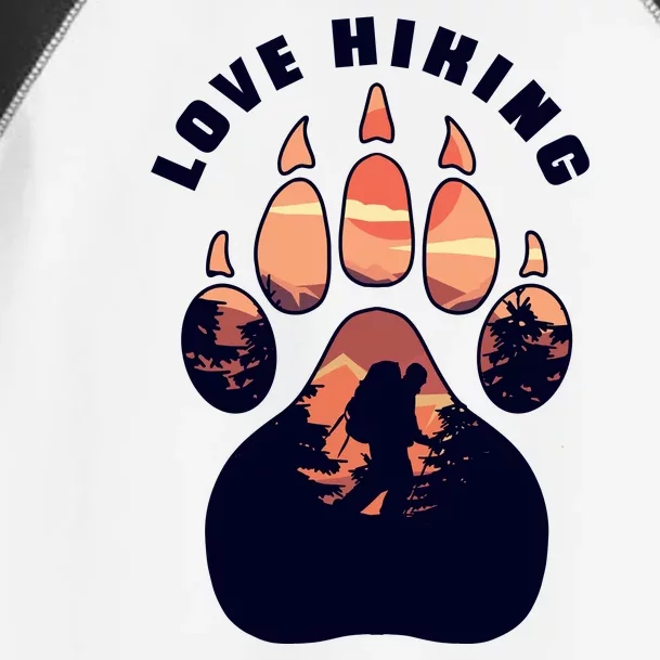 Love Hiking Bear Paw Toddler Fine Jersey T-Shirt