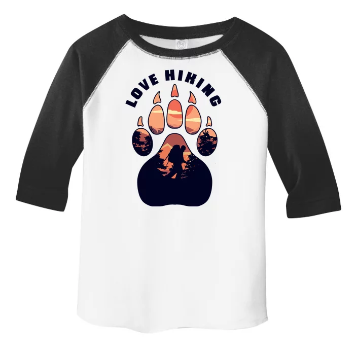 Love Hiking Bear Paw Toddler Fine Jersey T-Shirt