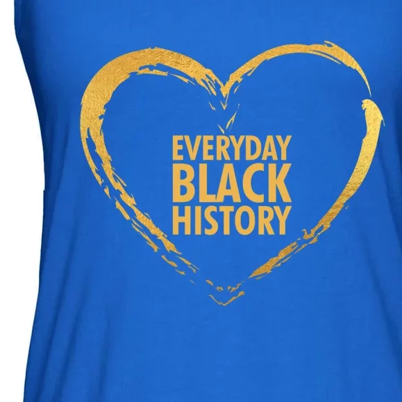 Love Heart Black Design Everyday Is Black History Gift Ladies Essential Flowy Tank