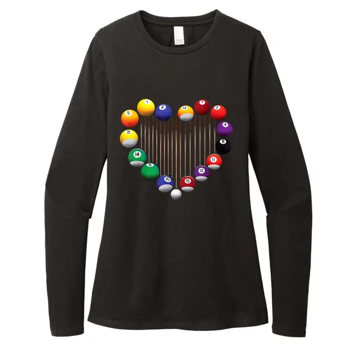 Lover Heart Billiard Pool Billiard Ball Billiard Player Gift Ideas For Fan Womens CVC Long Sleeve Shirt