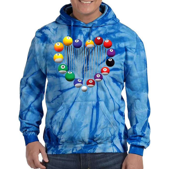 Lover Heart Billiard Pool Billiard Ball Billiard Player Gift Ideas For Fan Tie Dye Hoodie