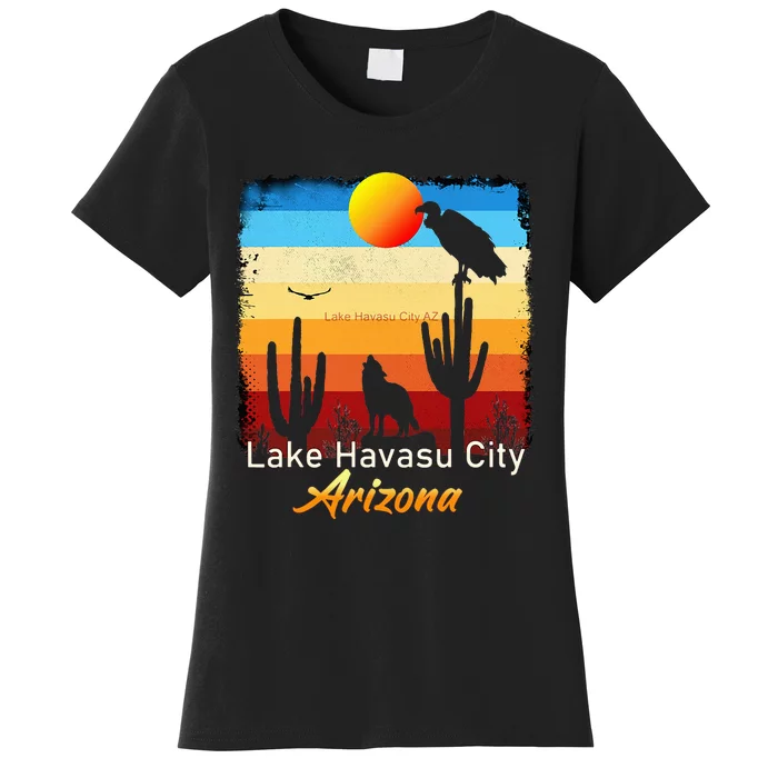 Lake Havasu City Arizona Vintage Coyote Sunset Az Desert Women's T-Shirt