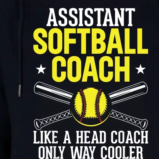 Like Head Coach But Cooler Softball Coach Trainer Assistant Womens Funnel Neck Pullover Hood