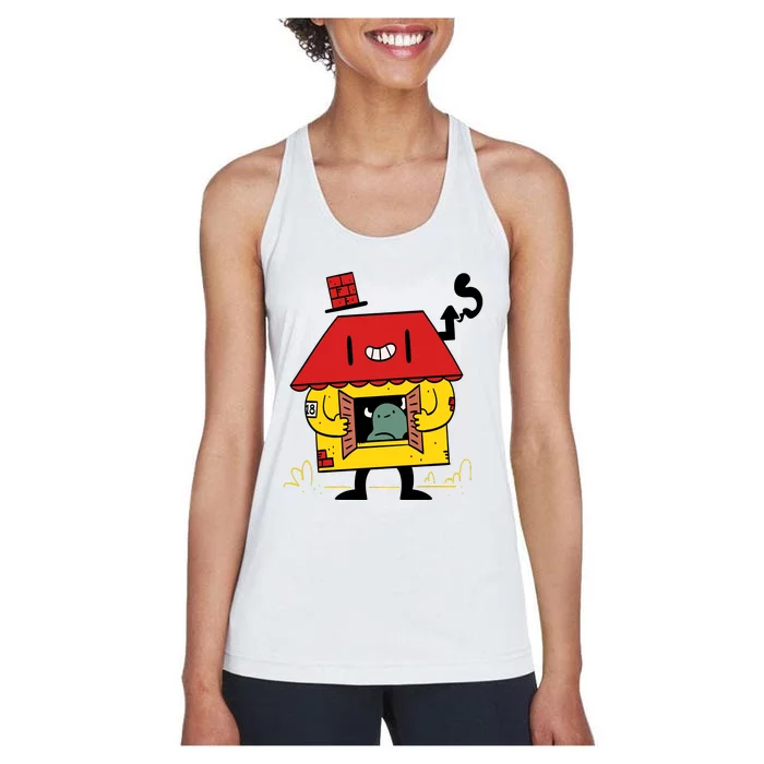 Little House Cute Monster House Women's Racerback Tank