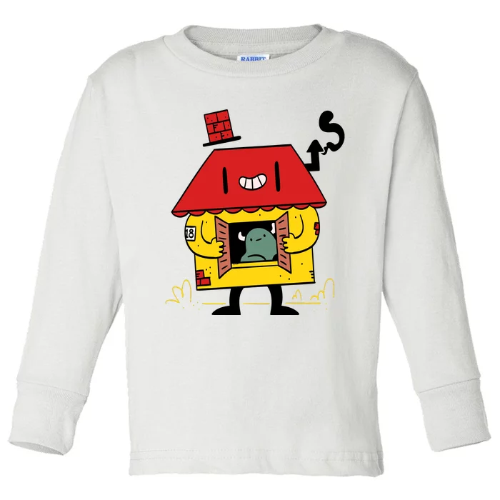 Little House Cute Monster House Toddler Long Sleeve Shirt