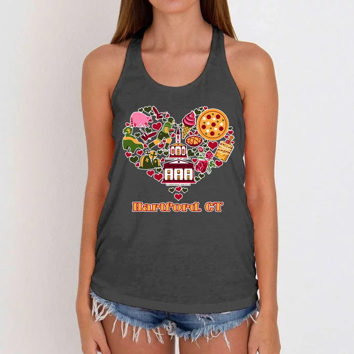 Love Hartford Connecticut Heart Women's Knotted Racerback Tank