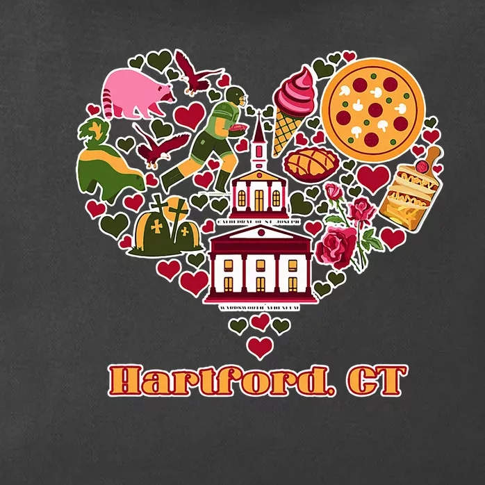 Love Hartford Connecticut Heart Zip Tote Bag