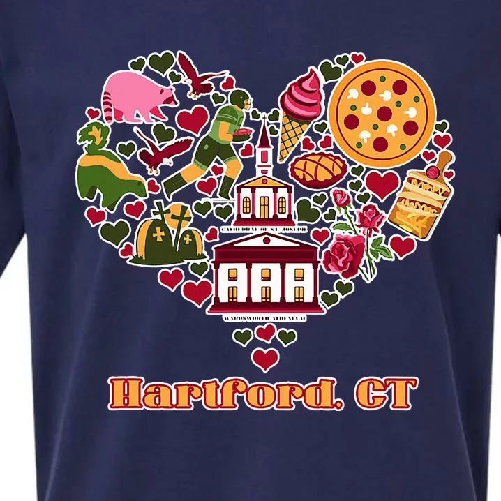 Love Hartford Connecticut Heart Sueded Cloud Jersey T-Shirt