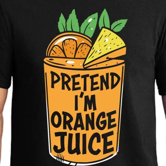 Lazy Halloween Costume Pretend Im Orange Juice, Funny Halloween Shirts Pajama Set