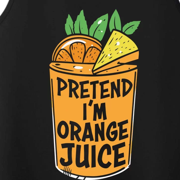 Lazy Halloween Costume Pretend Im Orange Juice, Funny Halloween Shirts Performance Tank