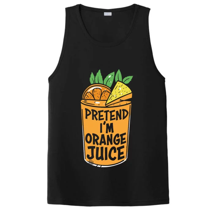 Lazy Halloween Costume Pretend Im Orange Juice, Funny Halloween Shirts Performance Tank