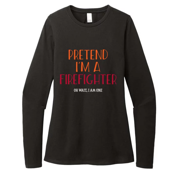 Lazy Halloween Costume Gift For Firefighters Gift Womens CVC Long Sleeve Shirt