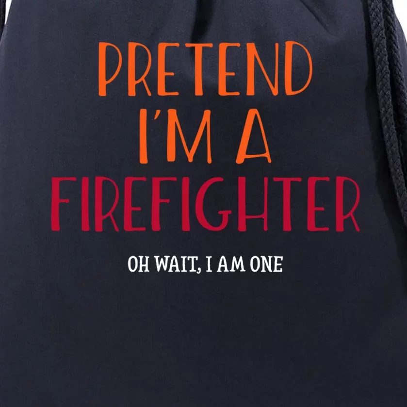 Lazy Halloween Costume Gift For Firefighters Gift Drawstring Bag