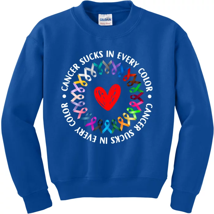 Love Hope Cure Cancer Awareness World Cancer Day Meaningful Gift Kids Sweatshirt