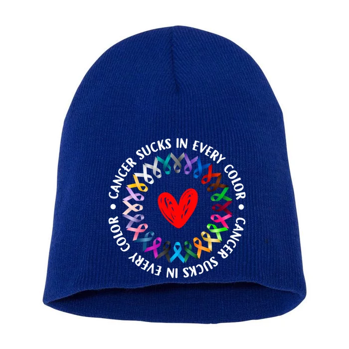 Love Hope Cure Cancer Awareness World Cancer Day Meaningful Gift Short Acrylic Beanie