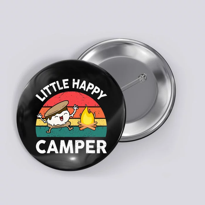 Little Happy Camper Funny Smore Camping Button