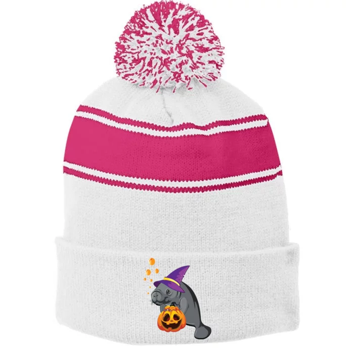 Lazy Halloween Costume Pumpkin Sea Cow Witch Hat Stripe Pom Pom Beanie