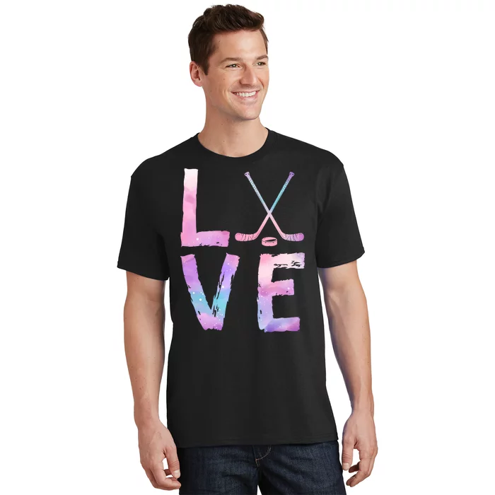 Love Hockey Color Design T-Shirt