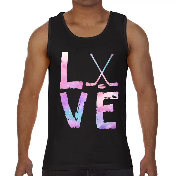 Love Hockey Color Design Comfort Colors® Tank Top