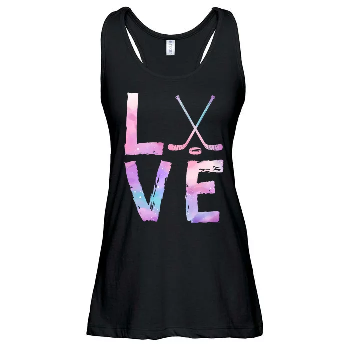 Love Hockey Color Design Ladies Essential Flowy Tank