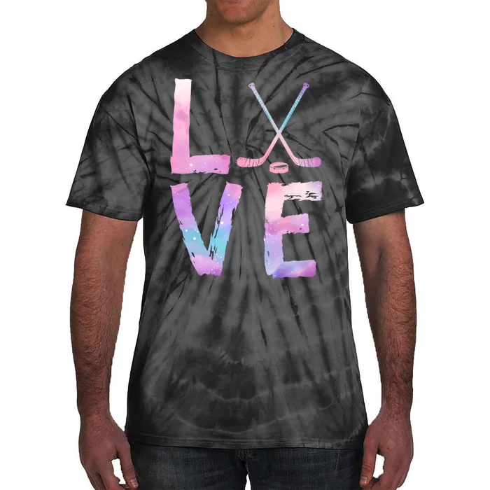 Love Hockey Color Design Tie-Dye T-Shirt