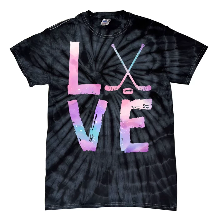 Love Hockey Color Design Tie-Dye T-Shirt