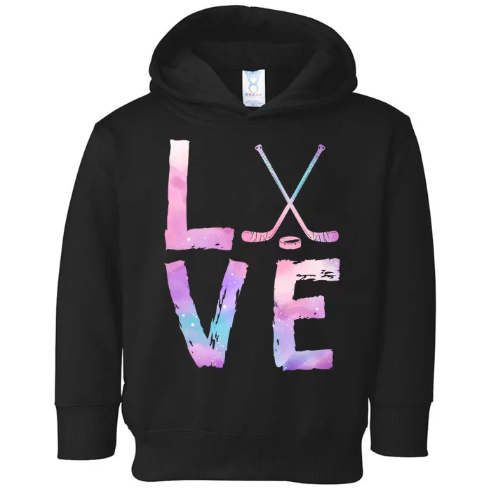 Love Hockey Color Design Toddler Hoodie