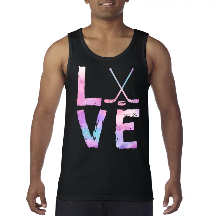 Love Hockey Color Design Tank Top