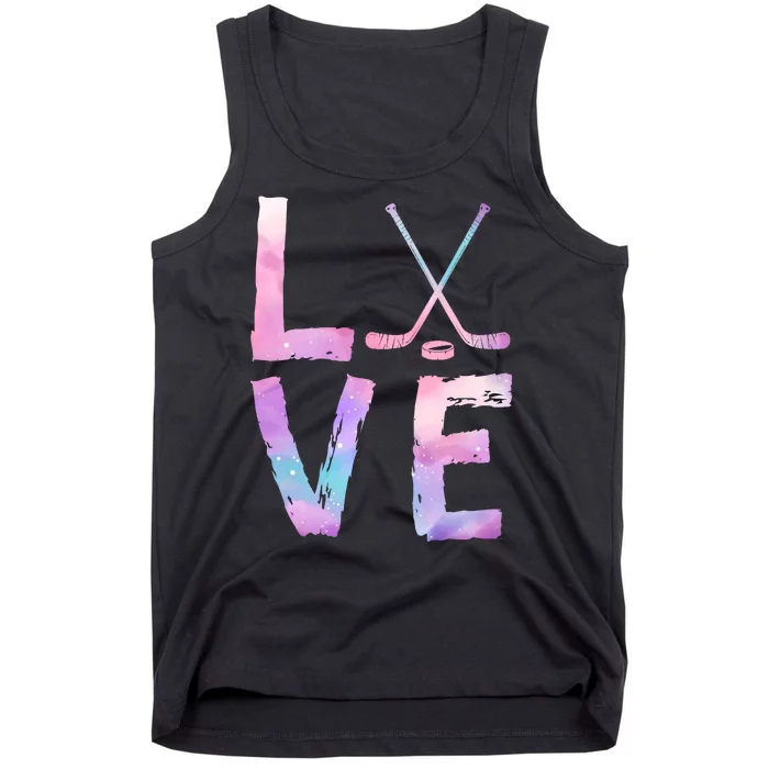 Love Hockey Color Design Tank Top