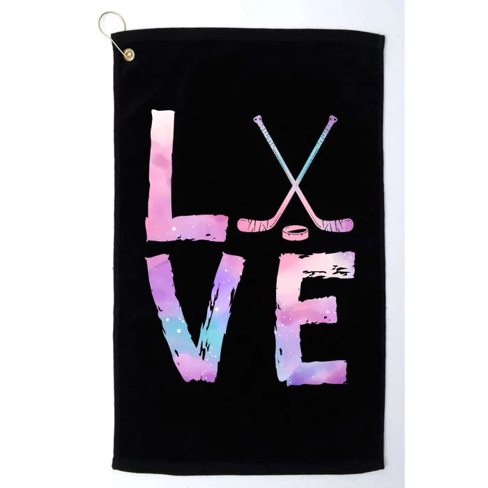 Love Hockey Color Design Platinum Collection Golf Towel