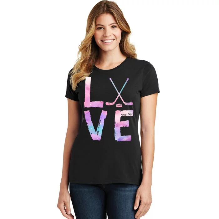 Love Hockey Color Design Women's T-Shirt