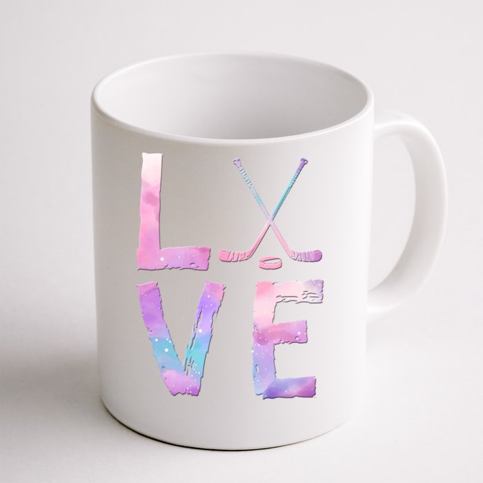 Love Hockey Color Design Front & Back Coffee Mug