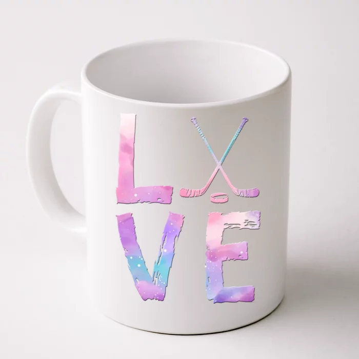 Love Hockey Color Design Front & Back Coffee Mug