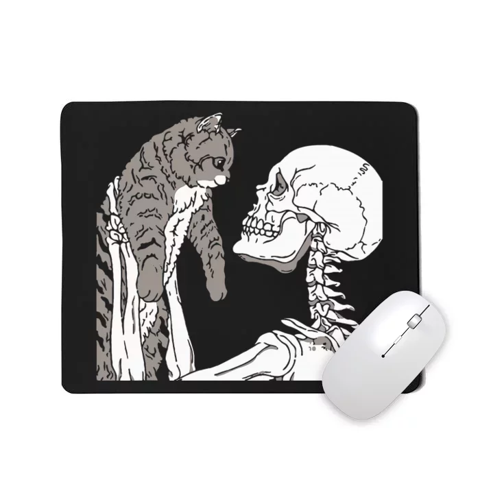 Lazy Halloween Costume Skeleton Cat Skull Mousepad