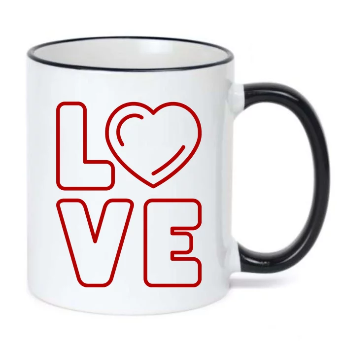 Love Heart Cute Romantic Gift Black Color Changing Mug